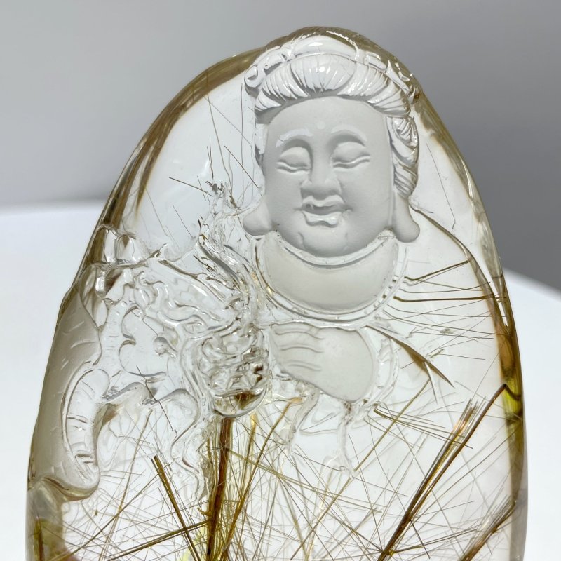 High Grade Quan Yin Rutile Crystal Carving - Wholesale Crystals