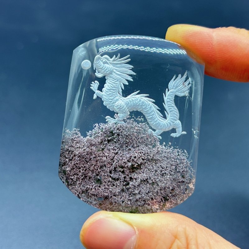 High Grade Super Clear Chinese Dragon Garden Quartz Inner Scene Carving(HGUD01) -Wholesale Crystals