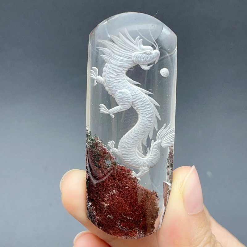 High Grade Super Clear Chinese Dragon Garden Quartz Inner Scene Carving(HGUD02) -Wholesale Crystals