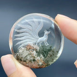 High Grade Super Clear Nine-tailed Fox Garden Quartz Inner Scene Carving(HGUD05) -Wholesale Crystals