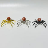High Quality Sunstone Crystal Sphere Spider Ornament Handmade Alloy Spider Wholesale -Wholesale Crystals