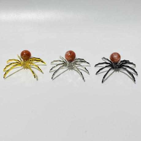 High Quality Sunstone Crystal Sphere Spider Ornament Handmade Alloy Spider Wholesale -Wholesale Crystals
