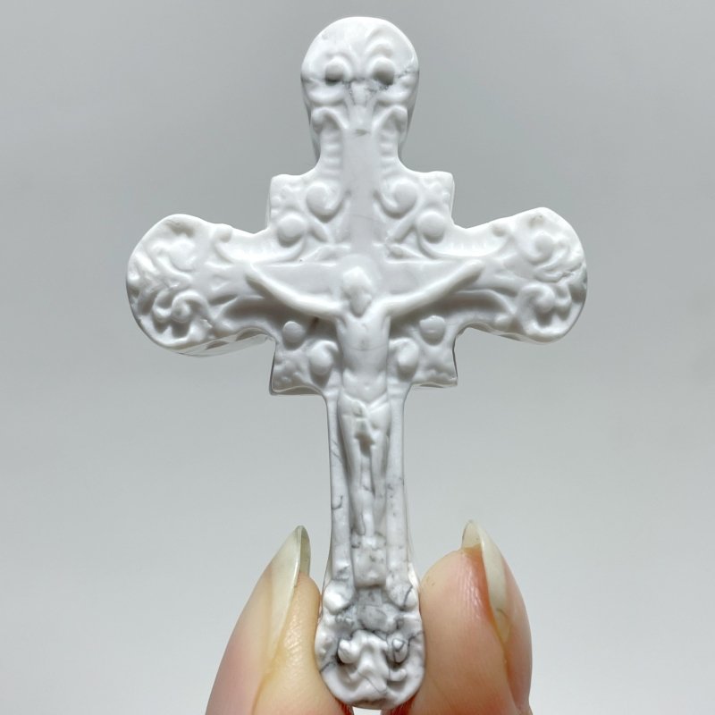 Howlite Crucifixion of Jesus Carving Wholesale - Wholesale Crystals