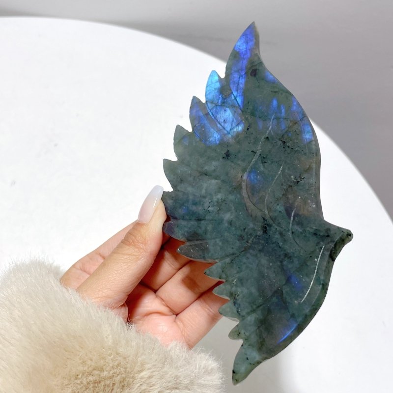 Labradorite Angel Wing Carving With Stand - Wholesale Crystals