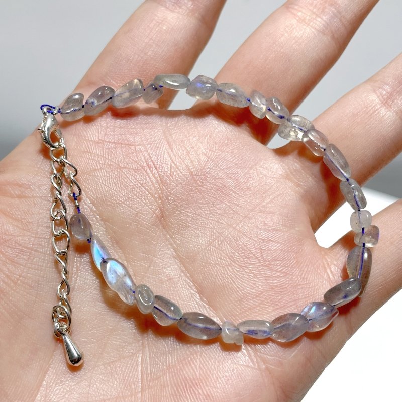 Labradorite Aquamarine Chips Bracelet 0.1 - 0.2in(3 - 5mm) Wholesale - Wholesale Crystals