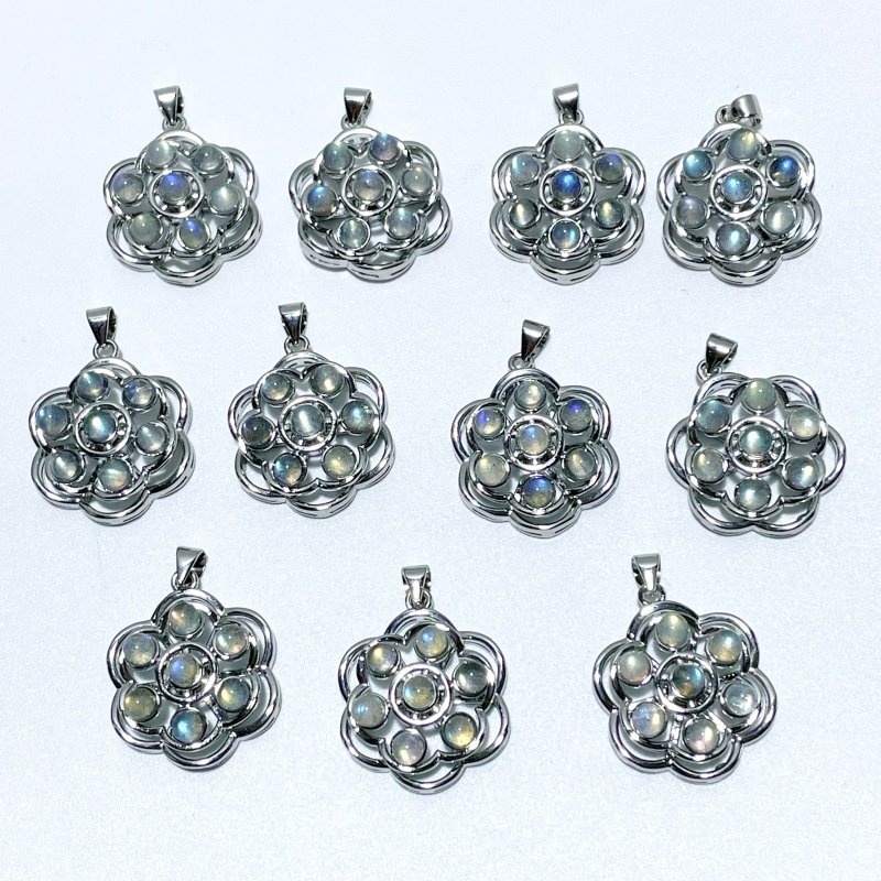 Labradorite Flower Shape Rotatable Pendant Wholesale - Wholesale Crystals