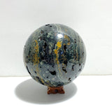 Large 16.5CM Geode Druzy 8th Vein Ocean Jasper Sphere - Wholesale Crystals