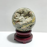 Large 19.8CM Geode Druzy 8th Vein Ocean Jasper Sphere - Wholesale Crystals