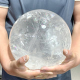 Large 23.8cm Rare Clear Quartz Sphere With Rainbow For Collection - Wholesale Crystals