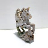 Large 8th Vein Ocean Jasper Unicorn/Pegasus Carving - Wholesale Crystals