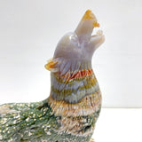 Large 8th Vein Ocean Jasper Wolf Carving - Wholesale Crystals