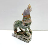 Large 8th Vein Ocean Jasper Wolf Carving - Wholesale Crystals