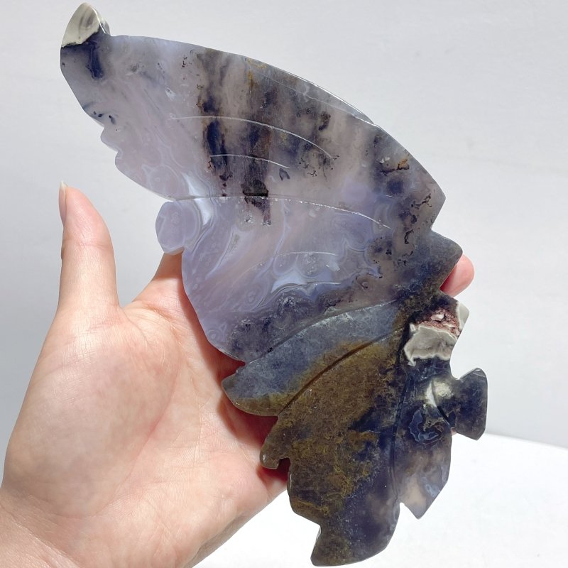 Large Agate Butterfly Carving With Stand - Wholesale Crystals