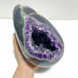 Large Amethyst Mixed Agate Dinosaur Egg Shape Home Decor With Stand - Wholesale Crystals