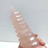 Large Beautiful Rose Quartz Wenchang Tower 13 - level Pagoda - Wholesale Crystals