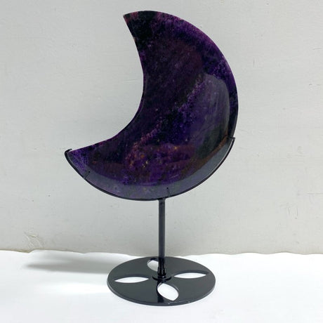 Large Charoite Moon Carving With Stand 2 -Wholesale Crystals