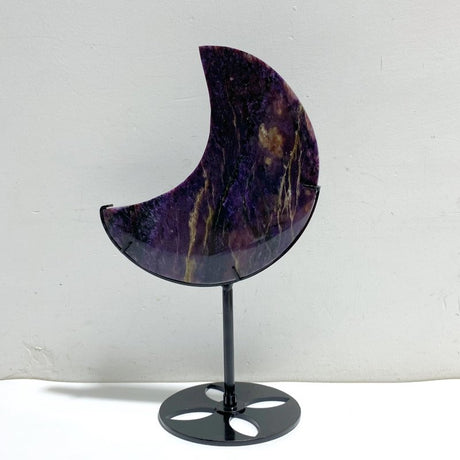 Large Charoite Moon Carving With Stand -Wholesale Crystals