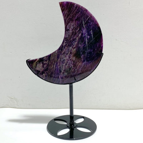 Large Charoite Moon Carving With Stand -Wholesale Crystals
