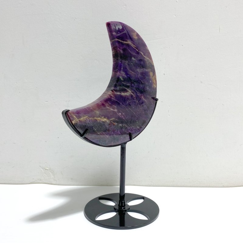 Large Charoite Moon Carving With Stand -Wholesale Crystals