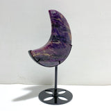 Large Charoite Moon Carving With Stand -Wholesale Crystals
