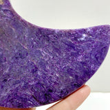 Large Charoite Moon Carving With Stand 7 -Wholesale Crystals