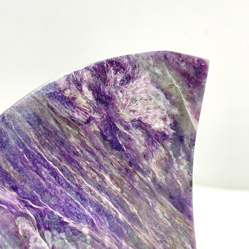 Large Charoite Moon Carving With Stand -Wholesale Crystals