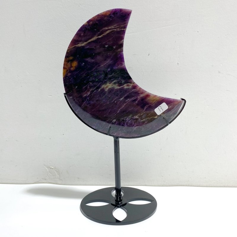 Large Charoite Moon Carving With Stand -Wholesale Crystals