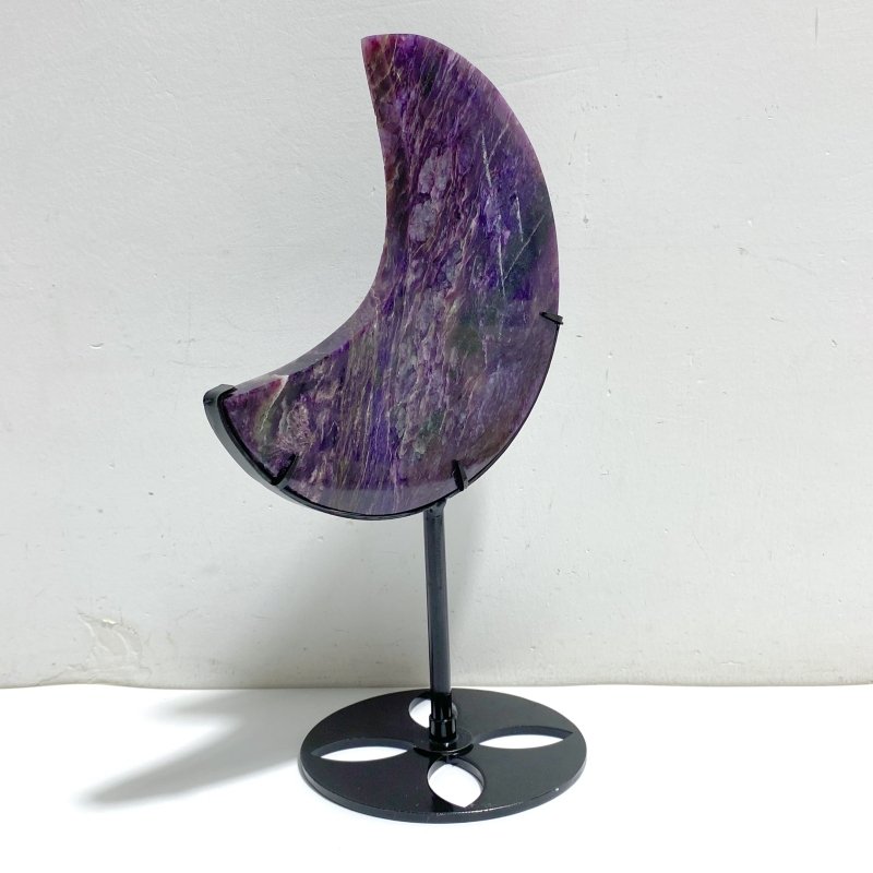 Large Charoite Moon Carving With Stand -Wholesale Crystals