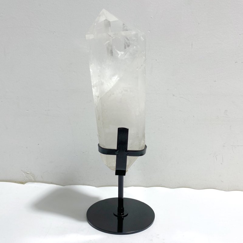 Large Clear Quartz Raw Bottom Point With Stand -Wholesale Crystals