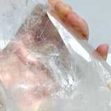 Large Clear Quartz Tower Point With Stand With Rainbow - Wholesale Crystals