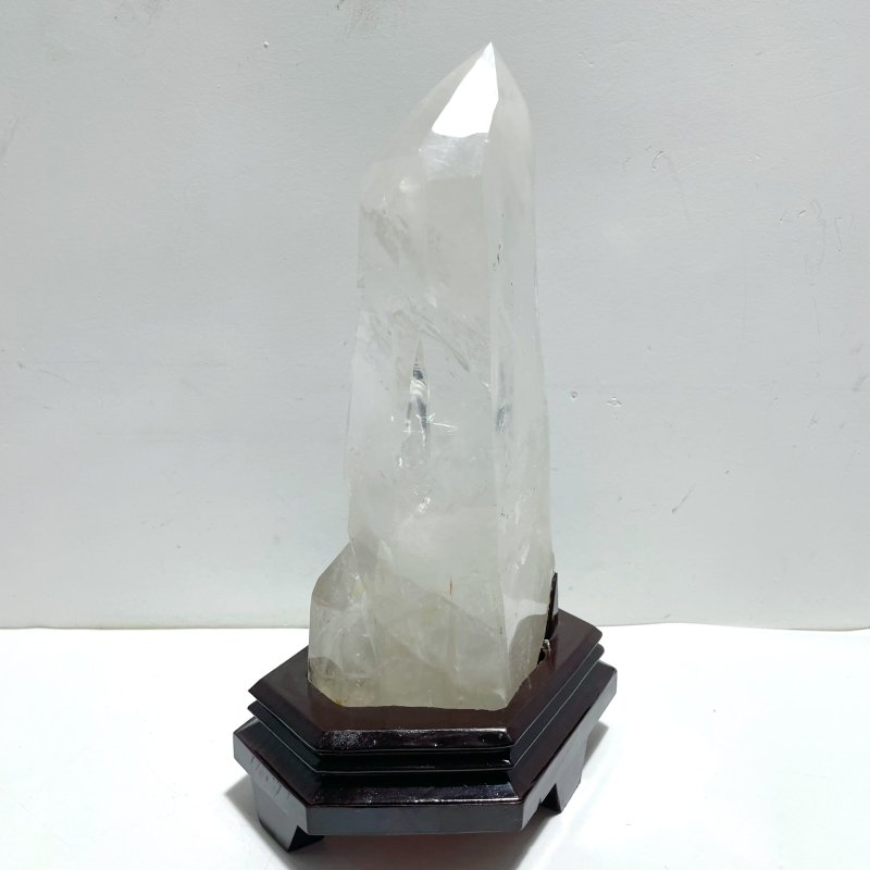 Large Clear Quartz Tower Point With Stand With Rainbow - Wholesale Crystals
