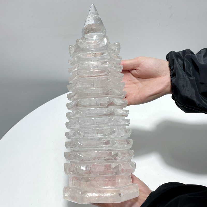 Large Clear Quartz Wenchang Tower 13 - level Pagoda - Wholesale Crystals