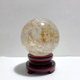 Large Dentritic Clear Quartz Golden Fire Quartz Sphere For Collection - Wholesale Crystals