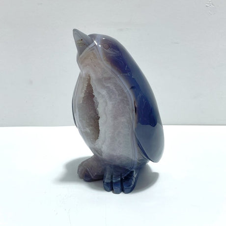 Large Druzy Geode Agate Penguin Carving(Natural Crack) - Wholesale Crystals