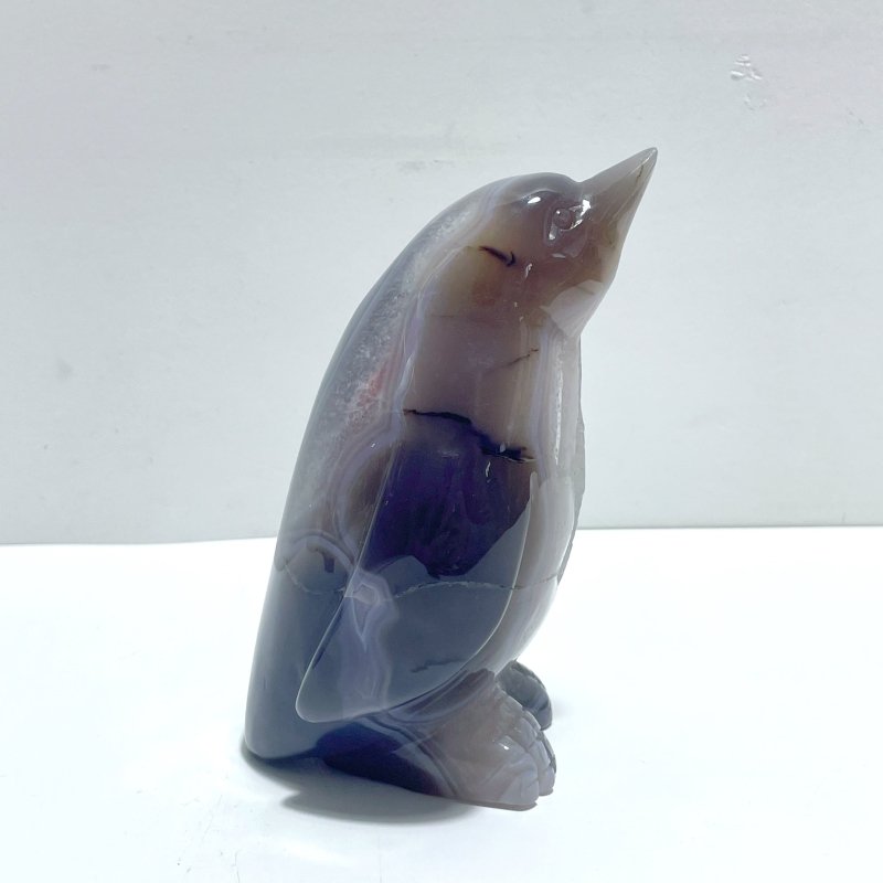 Large Druzy Geode Agate Penguin Carving(Natural Crack) - Wholesale Crystals
