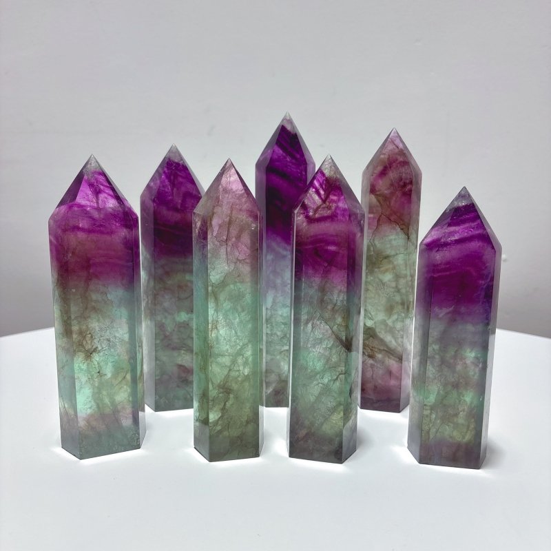 Large Fat Watermelon Colourful Fluorite Tower Point Wholesale - Wholesale Crystals