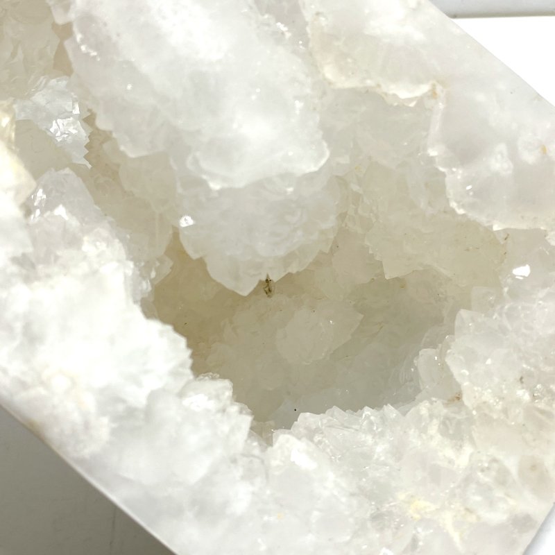 Large Geode Druzy White Moss Agate Four - sided Point - Wholesale Crystals