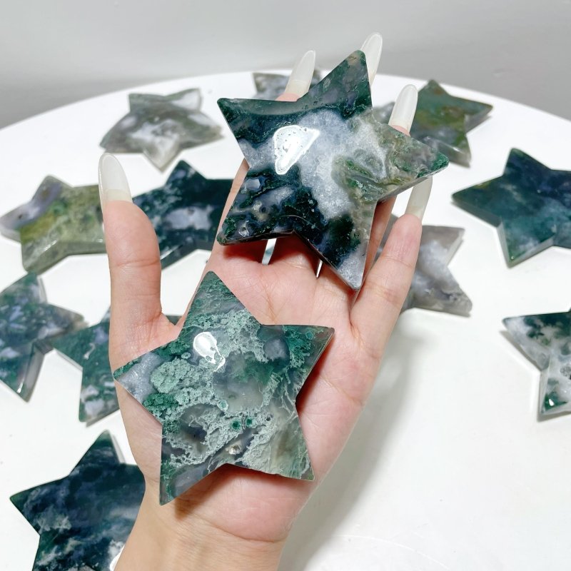 Large Moss Agate Star Wholesale - Wholesale Crystals