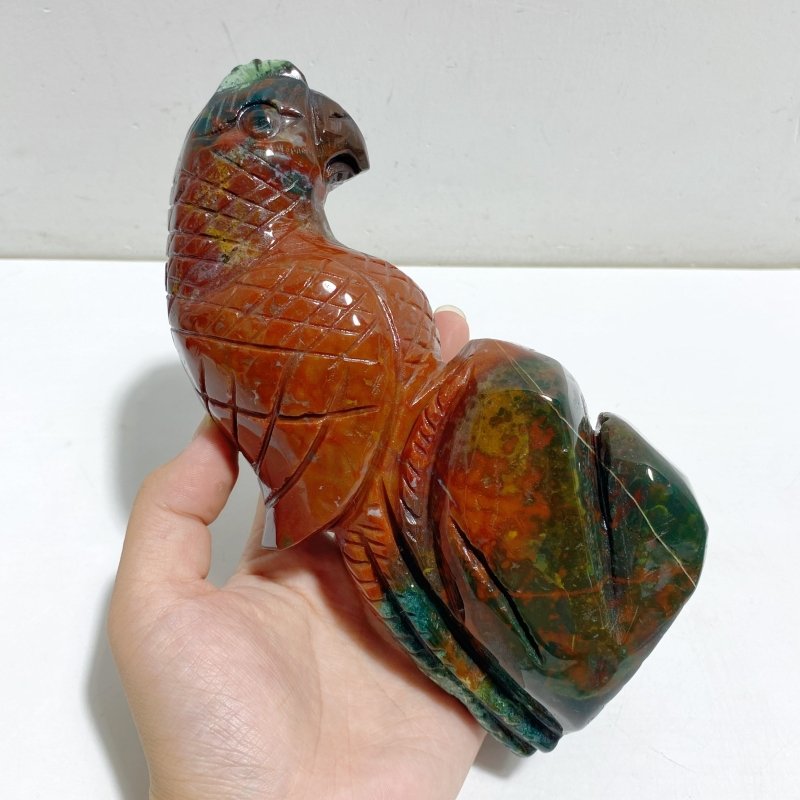 Large Ocean Jasper Parrot Carving -Wholesale Crystals