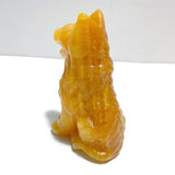 Large Yellow Calcite Dog Carving Wholesale - Wholesale Crystals
