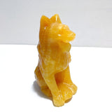 Large Yellow Calcite Dog Carving Wholesale - Wholesale Crystals