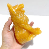 Large Yellow Calcite Dog Carving Wholesale - Wholesale Crystals