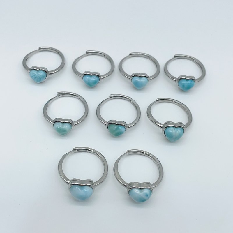 Larimar Heart Ring Crystal Wholesale - Wholesale Crystals