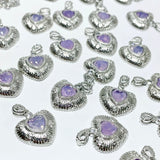 Lavender Quartz Scorolite Heart Cut Faceted Pendant Wholesale - Wholesale Crystals