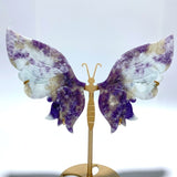 Lepidolite Butterfly Wing Carving With Stand - Wholesale Crystals