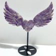 Lepidolite Mixed Quartz Heart Wing Carving With Stand -Wholesale Crystals