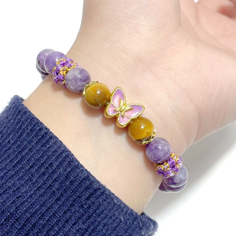 Lepidolite Mixed Tiger Eye DIY Bracelet Wholesale Original Design - Wholesale Crystals