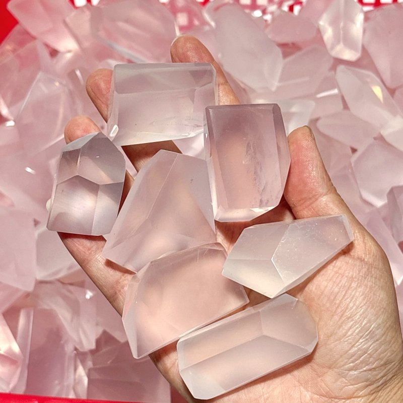 Light Pink Transparent Rose Quartz Free Form Wholesale - Wholesale Crystals