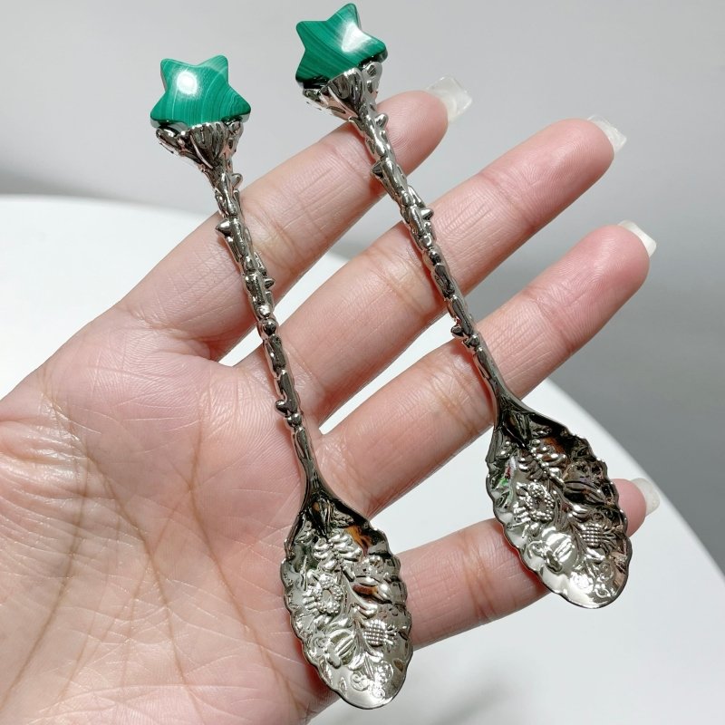 Malachite Silver Coffee Spoon Wholesale - Wholesale Crystals