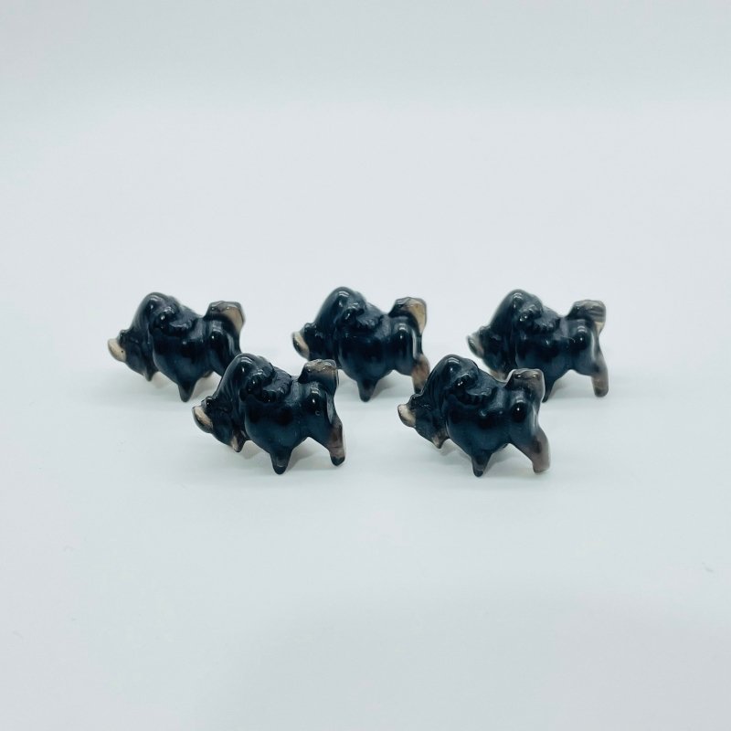 Mini Black Obsidian Bull Carving Wholesale -Wholesale Crystals